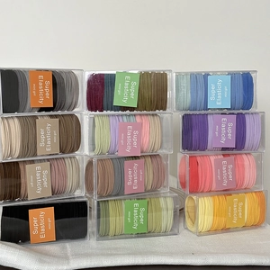 10pcs high elasticity hair ties set in clear storage box for women and girls