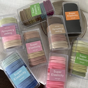 10-piece high elasticity hair tie set in various Morandi colors with clear storage case