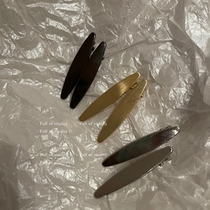 Pinces à Cheveux Minimalistes en Métal Bec de Canard Ovales pour Femmes Filles Solides Creux Géométriques Barrettes Latérales Or Argent Gris Fusil Accessoires Cheveux
