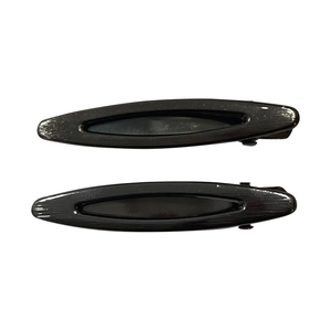 Lot de deux barrettes noires en métal avec design ovale évidé pour femmes style