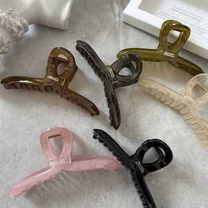 Selection of large matte hair claws in six colors including olive green and beige