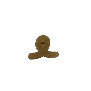 Mini pince à cheveux en acétate marron caramel brillant avec design à poignée ronde