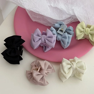Ensemble de pinces à cheveux élégantes avec nœuds en satin en six tons pastel