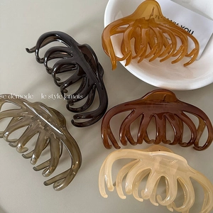 Large Translucent Octopus Hair Claw Clip Resin Plastic Minimalist French Style Shark Clip Hair Accessories For Thick Hair Women