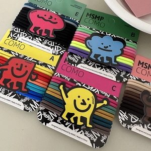 Regenbogen Haargummis Set mit hoher Elastizität und niedlichen Monster Anhängern