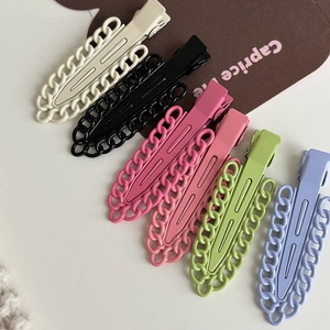 Lot de 6 barrettes à cheveux design chaîne colorée avec finition mate pour femme