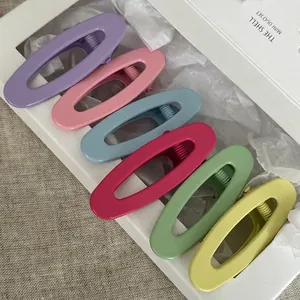 Set di 6 mollette per capelli ovali opache color caramello in tonalità pastello