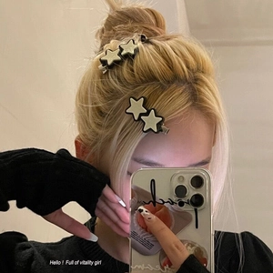 Pince à cheveux étoile style Y2K avec petit ours pour décoration de coiffure femme