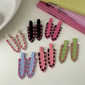 Elegantes pinzas para el cabello trenzadas Y2K en sets coloridos de seis para un estilo diario