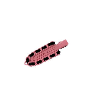 Pinza para el pelo rosa de metal con cinta negra y borde de cadena estilo Y2K dulce