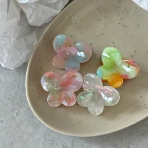 Mini Acetate Butterfly Hair Claw Clip Gradient Marble Texture Small Korean Style Handmade Hair Accessories For Women