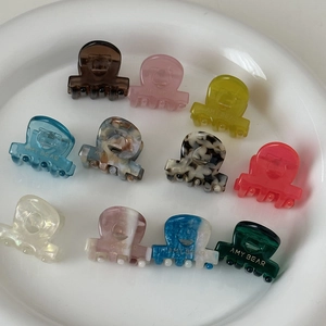 Lot de mini pinces à cheveux en acétate aux couleurs variées et motifs marbrés