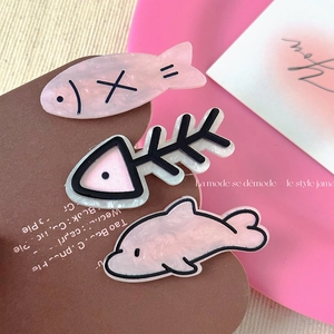 Cute Cartoon Fish Acetate Hair Clip Girly Ocean Animal Fishbone Duckbill Side Clip Personalized Fashion Hair Accessories