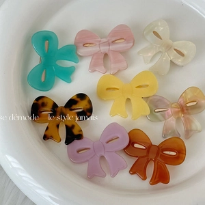 Handmade Acetate Bow Hair Clip Simple Elegant Bowknot Hairpin For Women Duckbill Side Clip Bangs Clip Stylish Hair Accessories