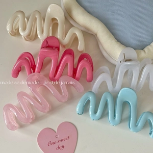 Grandes Pinces à Cheveux Courbe Ondulée Style Coréen Minimaliste Pinces Requin en Résine Accessoires Cheveux Femme Fille