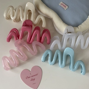 Lot de cinq pinces à cheveux ondulées en couleurs pastel pour des coiffures élégantes