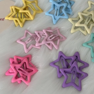 Y2K sternförmige Metall-Haarspangen in bunten Macaron-Farben für Mädchen Set