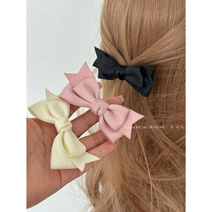 Sweet Girls Bowknot Hair Clip Satin Fabric Handmade Hairpin Cute Duckbill Clip Hair Accessories For Women Daily Decoration