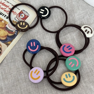 Élastiques à cheveux smiley mignons en ensemble multicolore pour coiffures de filles