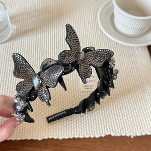 Serre-tête papillon 3D fait main avec strass brillants pour un look élégant et chic