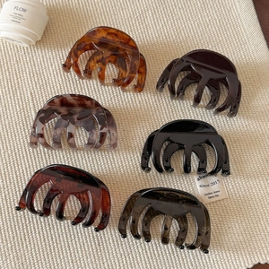 Lot de 6 pinces à cheveux minimalistes style citrouille en écaille et couleurs unies