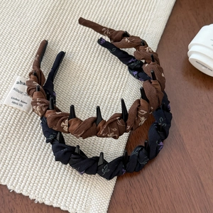 Floral woven non-slip headbands with hair clips for high cranial top elegant hair styling