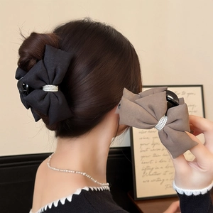 Pince à Cheveux Crabe Nœud en Tissu Style Français Avec Imitation Künstliche Perle Accessoire Cheveux Coréen Élégant pour Femme