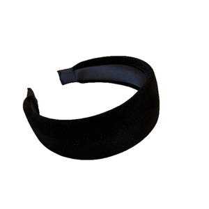 Elegant thick black velvet headband with padded French style for women hair accessory
