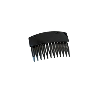 Minimalist black side hair comb with curved teeth for fixing bangs and elegant hairstyling