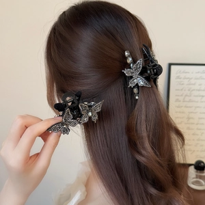 Elegante Pinza per Capelli a Farfalla con Strass in Lega di Lusso per Donna Accessori per Capelli Lucidi di Moda Regalo