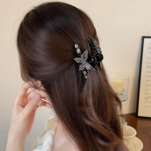 Molla per capelli a farfalla con strass scintillanti per acconciature eleganti su capelli