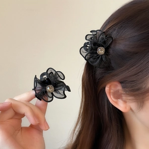 Koreanischer Stil Netzgewebe Blume Haarklammer Zarter Strass Kleiner Haarnadel Für Damen Mode Haarschmuck