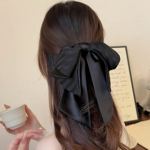 Barrette à Cheveux Élégante Grand Nœud en Satin Style Français Rubans Oversize Pince à Griffe Queue de Cheval Accessoires Cheveux Femme