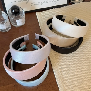 Elegant set of satin padded headbands in multiple pastel colors for stylish women fashion