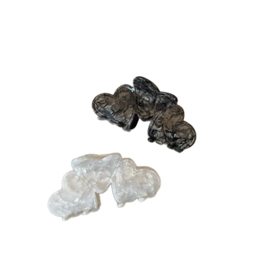 Elegant marble pattern acetate cloud hair claw clips in black and pearl white set