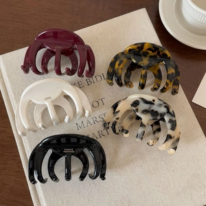 Pince à Cheveux en Acétate Style Français Grande Écaille de Tortue Pince Crabe Fait Main Accessoires de Coiffure pour Femmes Bijoux de Tête
