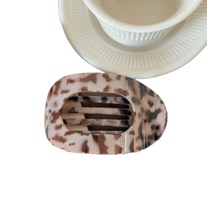 Pinza per capelli con stampa leopardata tartaruga per donna elegante molletta per capelli