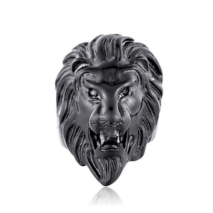 Vintage Lion Head Ring Men Stainless Steel Punk Gothic Style Animal Biker Band Ring Hip Hop Fashion Jewelry For Gift