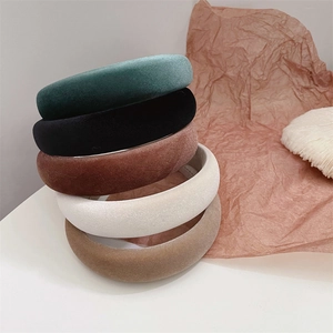 French velvet padded headband set in five classic autumn colors for women fashion