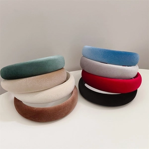 French vintage thick velvet sponge headbands in eight elegant colors for women
