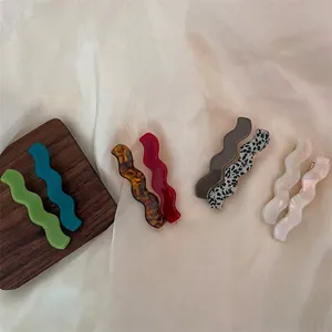 Élégantes Barrettes à Cheveux en Acétate Forme de Vague pour Femmes Style Français Irrégulier Pinces Bec de Canard Accessoires de Coiffure Minimalistes Faits Main