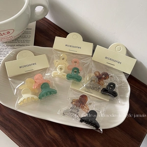 Korean Mini Jelly Color Hair Claw Clips For Women Girls Cute Plastic Bow Knot Hanger Shape Side Fringe Clip Hair Accessories