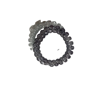 Set di elastici per capelli a spirale grigio scuro e grigio traslucido per coda di cavallo