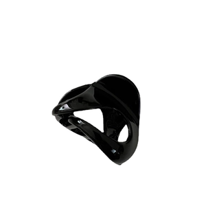 Glossy black irregular hollow hair claw clip with minimalist geometric design for women