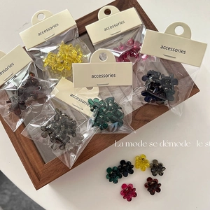 Mini Pinces à Cheveux Fleur en Résine Translucide pour Femmes Filles Accessoires de Cheveux Floraux Élégants