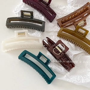 Minimalist Rectangular Hollow Hair Claw Clip Durable Plastic Large Shark Clip Strong Grip Elegant Hair Accessories For Women Daily Styling