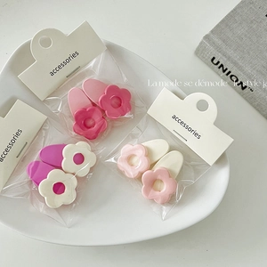 Koreanischer Stil Süße Blumen Haarklammer Niedliche Kunststoff Schnabelspange Für Damen Mädchen Macaron Farben Haarschmuck