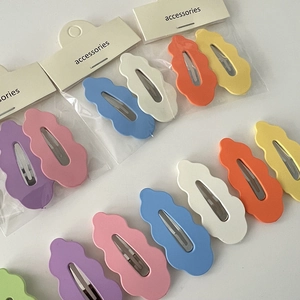 Lot de barrettes à cheveux mates en forme de feuille aux couleurs pastel avec carte