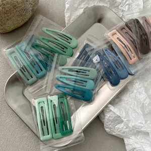 Minimalist Matte Alloy BB Hair Clips For Women Girls Colorful Geometric Snap Hairpins Simple Side Bangs Fixing Accessories