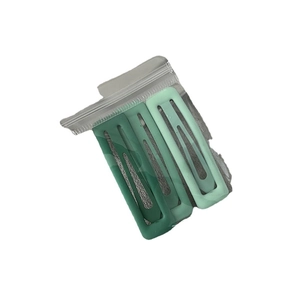 Set of 3 minimalist green matte finish hair clips for women in varying shades of forest green
